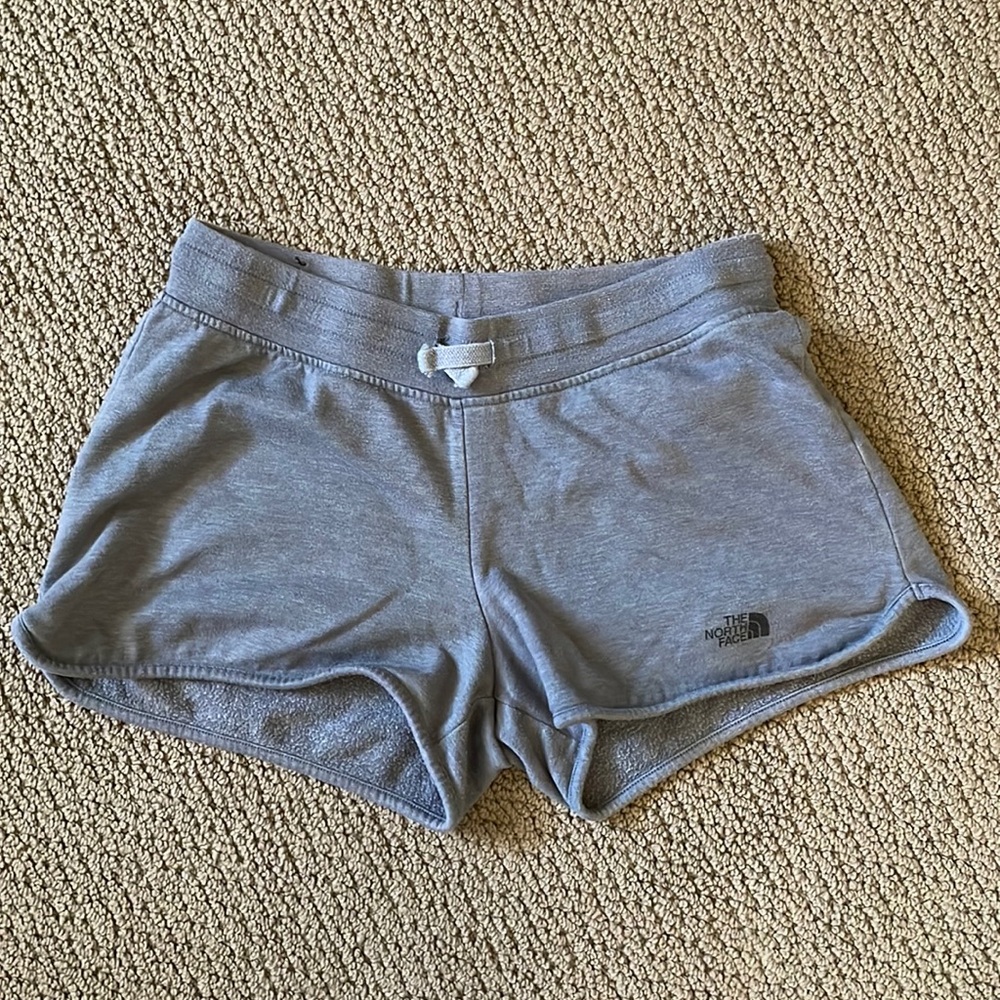 The North Face grey fleece cotton shorts. Size medium